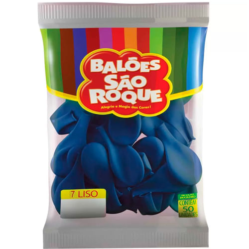 Encontraproduto.com.br - Balão Azul Cobalto Tamanho 7 c/50 - São Roque