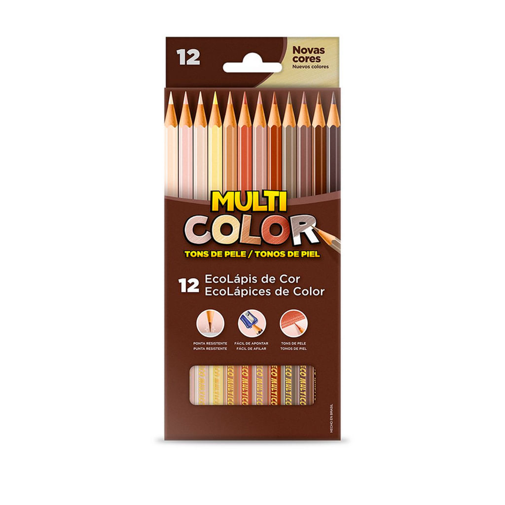 Lápis de Cor Multicolor 12 Cores Super EcoLápis - Papel Mais Cia