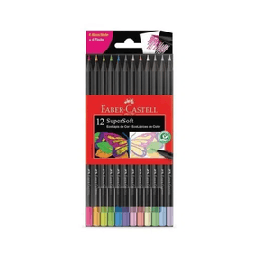 Lápis de Cor EcoLápis SuperSoft Neon e Pastel 12 Cores Faber-Castell -  tfcsir